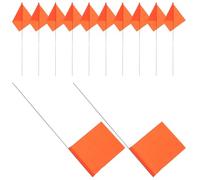 FELTECHELECTR 50pcs Orange Lawn Marking Flags for Construction and Marking Projects, Fade-resistant Pvc Flags with Steel Wire Sticks, Easy Insertion into Ground for Garden and Irrigation Use