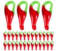 FELTECHELECTR 50pcs Red Glass Pepper Charms with Delicate Design and Interesting Appearance, Easy to Operate, Wide Application for Necklace Ornaments and Earring Making DIY Crafts