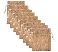 FELTECHELECTR 50pcs Small Burlap Drawstring Bags 7cm X 9cm Natural Jute Pouches for Jewelry Storage Birthday Party Wedding Favor Craft Packaging