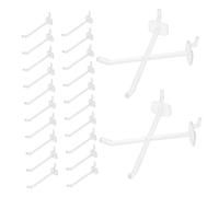 FELTECHELECTR 50PCS Transparent Plastic Peg Board Hooks for Pegboard Shelving Display Secure Locking Hanging Hooks for Showrooms Stores Clear Pegboard Pegs for Tools and Retail Organization