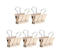 FELTECHELECTR 5pcs DIY Leather Binder Clips for Fixing Leather Material with Strong Metal Clamp Function in Khaki Colour, Simple and Elegant Style for Office and Craft Use