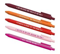 FELTECHELECTR 5pcs Ink Pen Set for Women with Smooth Pen Tip and Plastic Barrel, Unique Theme Design Adds A Splash of Brightness, for Daily Writing and Drawing
