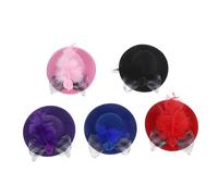 FELTECHELECTR 5pcs Mini Top Hats for Crafts Tiny Doll Hat Ornaments Lightweight Fancy Miniature Headwear for Dollhouse Decor Princess Hair Accessories and Pet Dress Up
