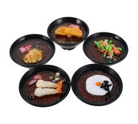 FELTECHELECTR 5Pcs Realistic Buckwheat Soba Noodles Food Model Set, Artificial Japanese Noodle Simulation for Home Decoration, Dollhouse Miniature Accessories, Assorted Styles