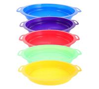 FELTECHELECTR 5pcs Sand Sifter Plastic Mesh Strainers for Beach Backyard Pool Play Vibrant Rock Sifting Tools Sand Sieve for Boys and Summer Fun