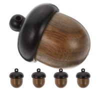 FELTECHELECTR 5pcs Wooden Acorn Pendants for Keychain Making and Pendant Decorations, Unfinished Wood Material, Versatile Decoration for DIY Jewelry Crafts, Autumn Craft Charms