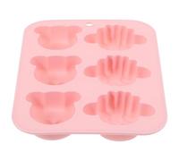 FELTECHELECTR 6-Cavity Pink Silicone Sheep Shaped Mold for Chocolate Candy Baking, Small Handmade DIY Fondant Cake Mold for Dessert Decoration