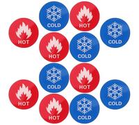 FELTECHELECTR 6 Pairs Hot and Cold Water Signs Acrylic Self-stick Temperature Indicators for Faucets Showers Bathtubs Bathroom Kitchen Hotel Use Clear Labels