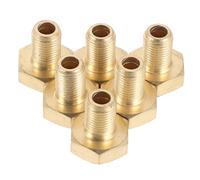 FELTECHELECTR 6pcs Copper Tyre Inflator Valve Adapters for Bus and Tractor Valve Stems, Lightweight Hexagon Design, User-friendly Operation, for Roadside Emergencies and Industrial Vehicles