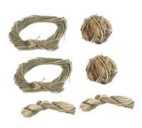 FELTECHELECTR 6pcs Hamster Chew Rabbit Chewing Grass Woven Natural Materials Khaki Multi-functional Design Safe Pet for Rabbits and Guinea Pig