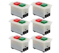 FELTECHELECTR 6pcs Heavy Duty Grinder Safety Switches Start Stop Push Button Control for Table Drill Grinders Cutting Machines Machine Power Off Switch with Clear Status Display for Industrial