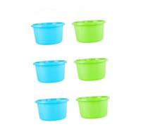 FELTECHELECTR 6pcs Mini Beach Buckets Set, Colorful Plastic Sand Buckets, Sand Play Suitable for Outdoor Beach and Sandbox Activities Random Color Random Color