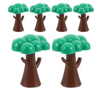 FELTECHELECTR 6pcs Model Train Scenery Trees, Small Plastic Forest Trees for Model Railroad Layouts, Realistic Miniature Train Track Accessories for Garden and Architectural Scenery