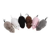 FELTECHELECTR 6pcs Mouse Wind Up Toys - Realistic Soft Plush Rattle Mouse - Self-Moving Pet Plush Toys for Kitten Indoor/Outdoor Exercise
