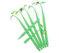 FELTECHELECTR 6pcs Silicone Gel Writing Pens for Students and Office with Bendable Leaf Shape, Insect Decoration, Weighted Body, Steady on Desk Surfaces, Black Ink 0.5mm, for School and Office