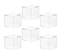 FELTECHELECTR 6pcs Square Acrylic Small Gift Boxes with Lids for Jewellery and Sweets, Lightweight Decorative Storage Containers for Wedding Parties and Daily Storage