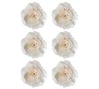 FELTECHELECTR 6pcs White Peony Diffused Flowers Aroma Diffuser Tools Natural Fragrance and Synthetic Material, Safe Fire-free Reed Diffuser for Home Fragrance and Interior Decoration