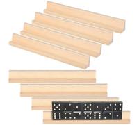 FELTECHELECTR 8Pcs 19Cm Wooden Domino Bases DIY Alphabet Trays Multi-Function Desktop Domino Holders for Tile Games and Craft Play