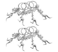FELTECHELECTR 8pcs Animal Keychains for Women Lightweight Stainless Steel Keyring Pack with Cute Lifelike Australian Animal Designs Including Kangaroo Sheep and Koala for Gifting and Backpacks