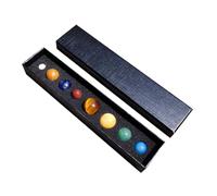 FELTECHELECTR 8pcs Eight Planets Solar System Desktop Decor for Home Office Educational Collection Box for Space Enthusiasts