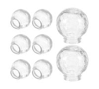 FELTECHELECTR 8pcs Glass Chandelier Lampshade with Unique Crackle Design, Sturdy Round Sphere Replacement Shade for Outdoor Park and Bathroom, Maximises Brightness with Artistic Look
