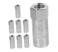 FELTECHELECTR 8pcs Metal Grease Gun Flat Nozzle Precision Sprayer Fitting Coupler Compatible with Various Grease Tools for Efficient Application