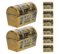 FELTECHELECTR 8PCS Mini Pirate Treasure Chest Vintage Plastic Storage Boxes for Coins Jewelry and Trinkets DIY Craft Projects Party Favors Birthday Christmas Decorations