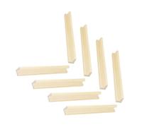 FELTECHELECTR 8Pcs Wooden Domino Display Holder Natural Wood Domino Racks for DIY Projects Multifunctional Tile Stands Elegant Finish for Home Office Decor