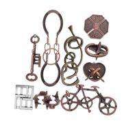 FELTECHELECTR 9Pcs Metal Brain Teaser Puzzle for Adults Challenging Interlocking Iq Game for Logical Thinking Problem Solving and Concentration Reusable Mind Training Collection