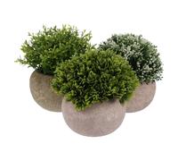 FELTECHELECTR Artificial Plants Not Easily Fade Faux Topiary Shrubs 3 Pcs Mini Potted Greenery No Watering Required for Senior Citizens Centers and Schools