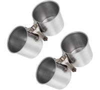 FELTECHELECTR Bird Feeding Cups Water and Food Holder Stainless Steel 2pcs with Clamp Sturdy Practical Feeding Basin for Birds for Birdcage Use Suitable for Canary and Quail