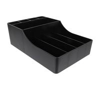 FELTECHELECTR Black Desktop Condiment Organizer Coffee Station Organizer Plastic Storage Box for Organizing Small Tea Bags and Coffee Bags for Homes and Apartments