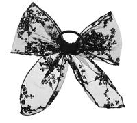 FELTECHELECTR Black Lace Bow Hair Accessories and Women, Soft Lace Material Gentle on Hair and Scalp, Elegant Embroidered Vintage Design, for Beach Days and Parties