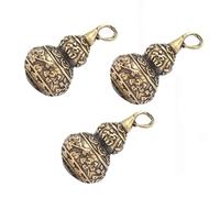 FELTECHELECTR Brass Calabash Keychain Pendants Lightweight Gourd Charms 3 Pcs with Unique Antique Design for Keychain or Jewellery Making Accessories