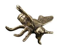 FELTECHELECTR Brass Miniature Bee Figurine Realistic Bee Shape Ornament Creative Desktop Decor for Home, Garden Planters, and Tea Ceremony Accents