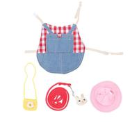 FELTECHELECTR Bunny Harness Kit Lightweight Cotton Suitable for Indoor and Outdoor Activities with Hat and Traction Rope in Red Lattice Print Size S/m/l, Cute Daily Bunny Outfit for Rabbits