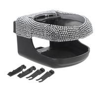FELTECHELECTR Car Cup Holder Rhinestone Air Vent Mount Bracket for Bottles, Black Plastic Material, Provides Stability and Store Bottles, Suitable for Car Interior Accessories