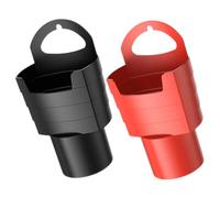 FELTECHELECTR Car French Fry Cup Holder and Mobile Phone Holder Set, Black and Red, Car Bin Tidy Organizer Vent Clip for Vehicle Interior Storage