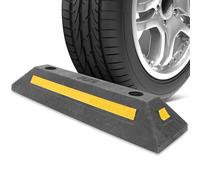 FELTECHELECTR Car Stopper Rubber Garage Bump Stop Wheel Stopper with High Strength Rubber Base and Reflective Film Black Improved Firmness Not Easy to Deform for Shopping Mall Parking