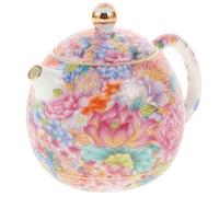 FELTECHELECTR Ceramic Teapot Porcelain Kungfu Tea Pot with Floral Enamel Pattern Small Size Household Tea Serving Tool