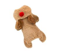 FELTECHELECTR Christmas Deer Small Dog Clothes Warm Cotton Coat Easy to Put on Comfortable Pet Winter Costume for Special Occasion and Walking Brown