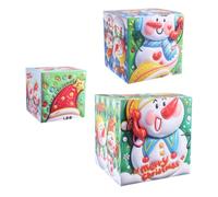FELTECHELECTR Christmas Party Favor Boxes and Festive Atmosphere Design Paper Material 3pcs with Quick Assembly Versatile Decoration Bright Cartoon for Classroom and Seasonal Celebrations
