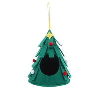 FELTECHELECTR Christmas Tree Bird House 12x16cm Hanging Small Animal Hideout Hut Warm Sleeping Bed for Parrots Hamsters Hedgehogs Chinchillas Cage Nest