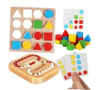 FELTECHELECTR Cognitive Stimulation Wooden Maze Puzzle for Seniors Geometric Shapes Memory Game Brain Teaser for Elderly Adults Hand-eye Coordination and Memory Training Activity for Elderly
