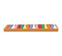 FELTECHELECTR Column Traditional Chinese Abacus Educational Counting Tool for Students and Kindergarten Frame with Yellow Border Enhances Math Learning and Logical Thinking Skills