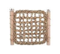 FELTECHELECTR Conure Ladder Perch for Cage - Straw Rope Woven Parrot Net Climbing Chewing Hammock - BirdCage Accessories for Budgie Parakeet Size S