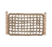 FELTECHELECTR Conure Ladder Perch for Cage - Straw Rope Woven Parrot Net Climbing Chewing Hammock - BirdCage Accessories for Budgie Parakeet Size L