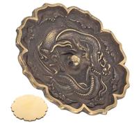 FELTECHELECTR Copper Eight Diagrams Mirror for Desktop Decor and Home Decoration with Zodiac and Four Divine Beasts Design, Chinese Style Retro Appearance, Multi-use Copper Ornament