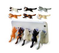 FELTECHELECTR Creative Cartoon Cat Mobile Phone Holder Stand Suction Cup for Desktop Use, Resin Material, Universal Phone Bracket Reduces Risk of Dropping and Frees Your Hands on Different