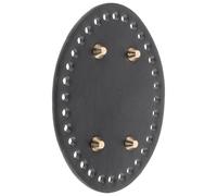 FELTECHELECTR Crochet Purse Base for Handbag Creation and DIY Craft Projects Black Pu Leather with Pre-drilled Holes Sturdy Bag Bottom that Keeps Bag in Shape for Hand-Knitted Accessories